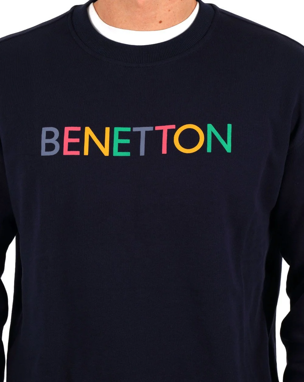 Benetton Multi-Colour Logo Sweatshirt Navy 2