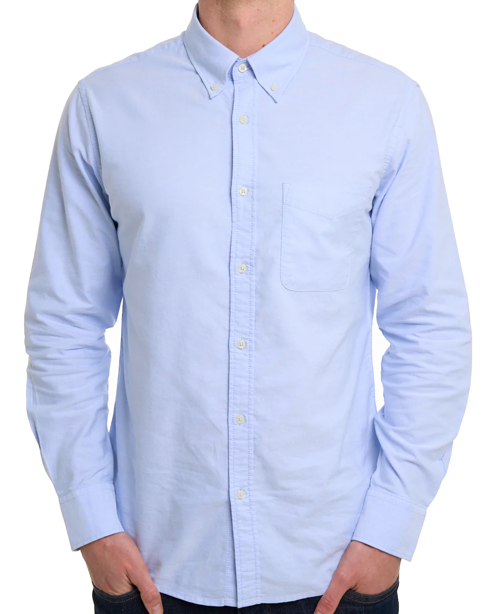 Benetton Oxford Cotton Shirt Sky Blue - Image 2