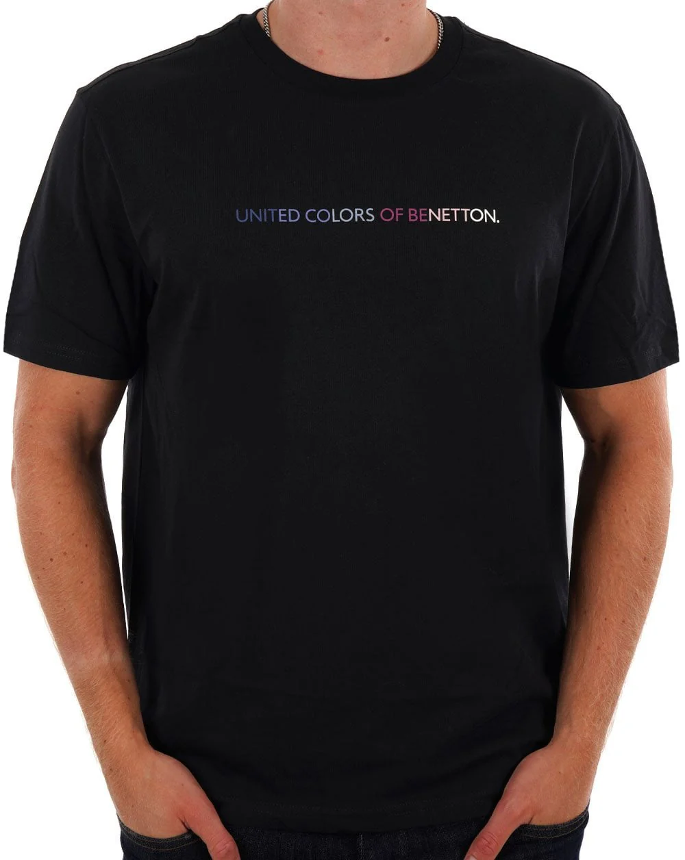 Benetton Pastel Logo T-shirt Black