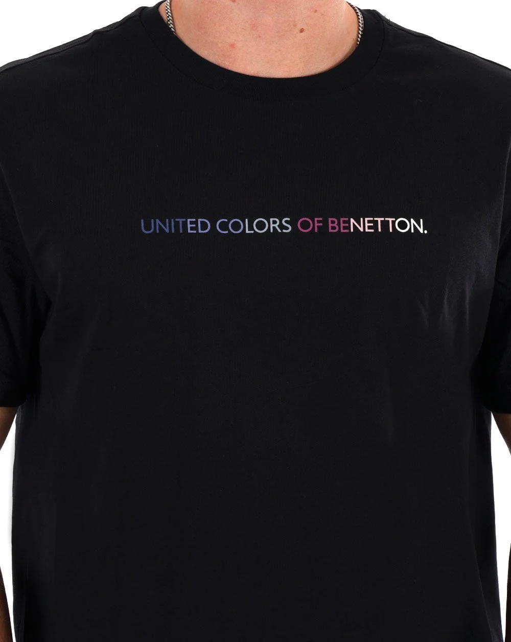 Benetton Pastel Logo T-shirt Black - Image 2