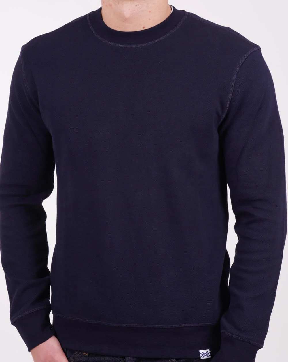 Benetton Pique Sweatshirt Navy - Image 3