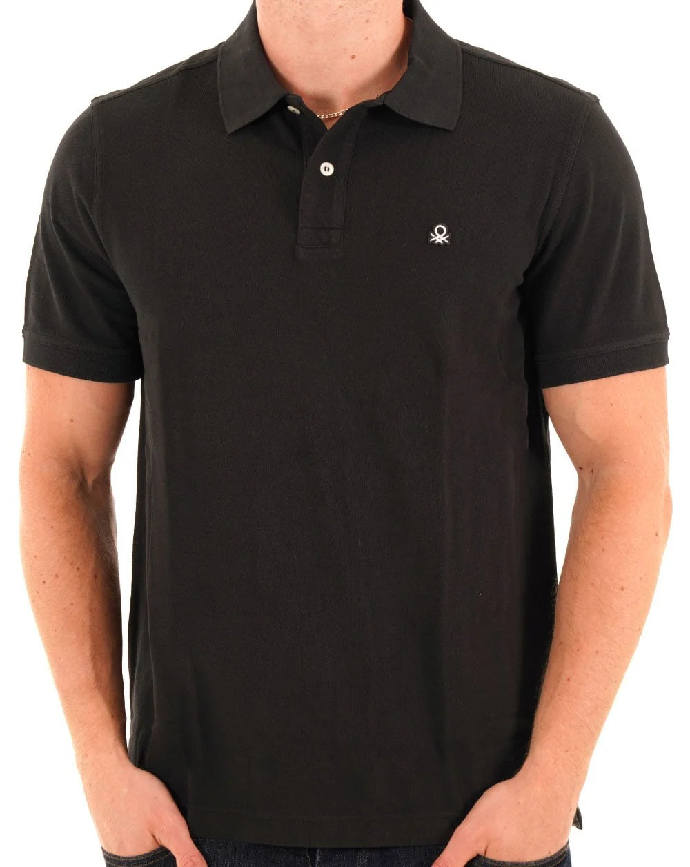 Benetton Polo Shirt Black - Image 3