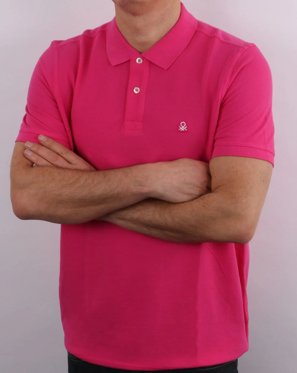 Benetton Polo Shirt Crimson Pink - Image 3