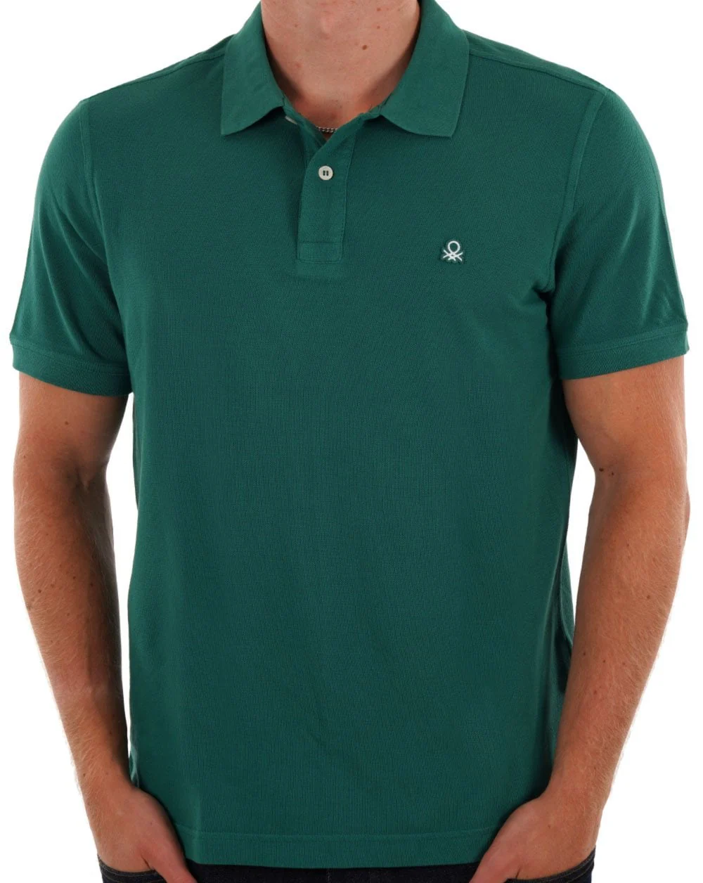 Benetton Polo Shirt Dark Green - Image 3