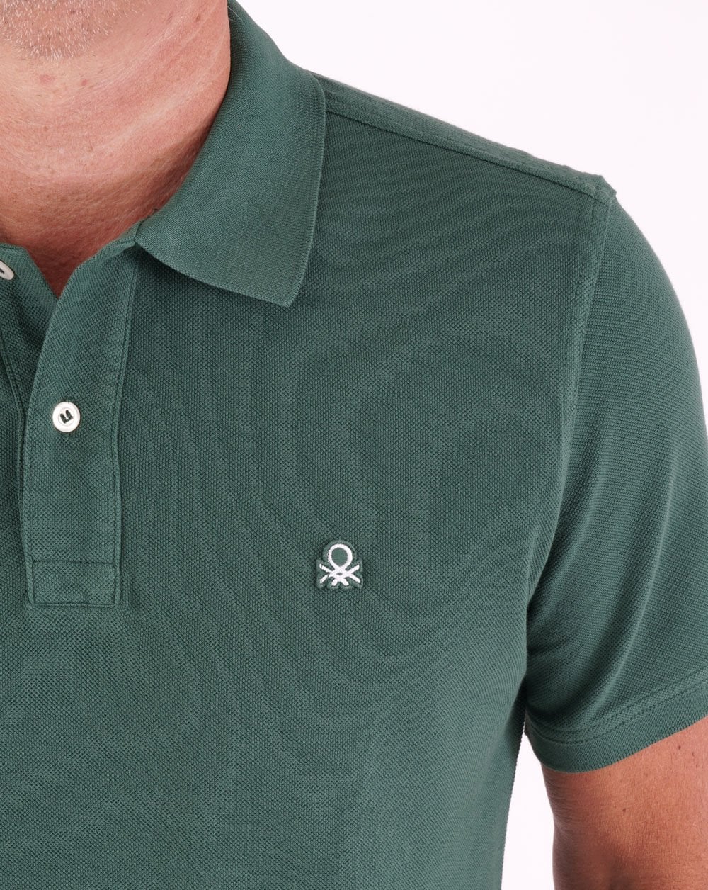 Benetton Polo Shirt Dark Green - Image 3
