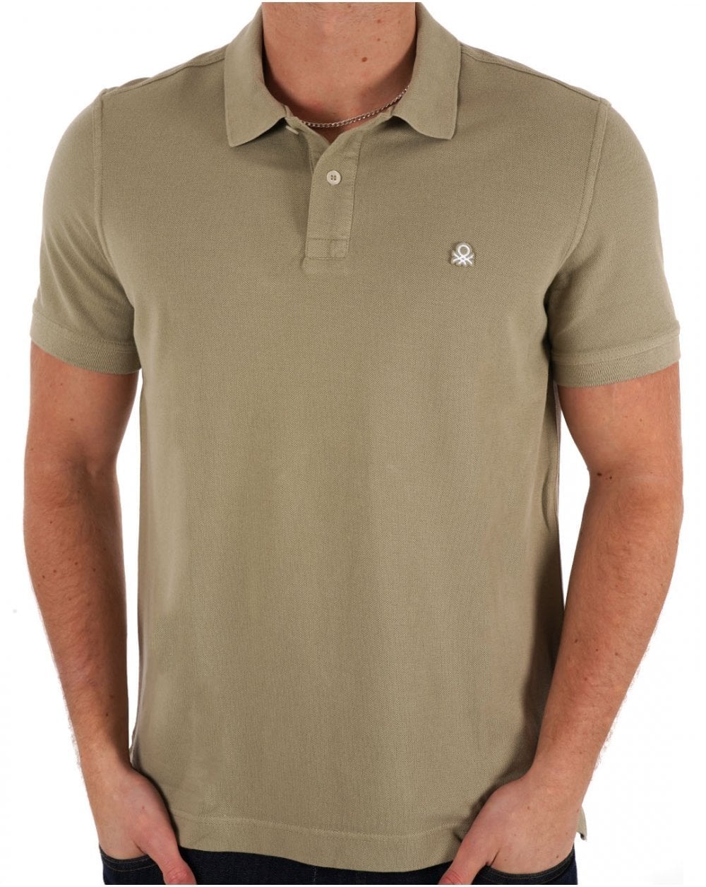 Benetton Polo Shirt Dark Stone - Image 3