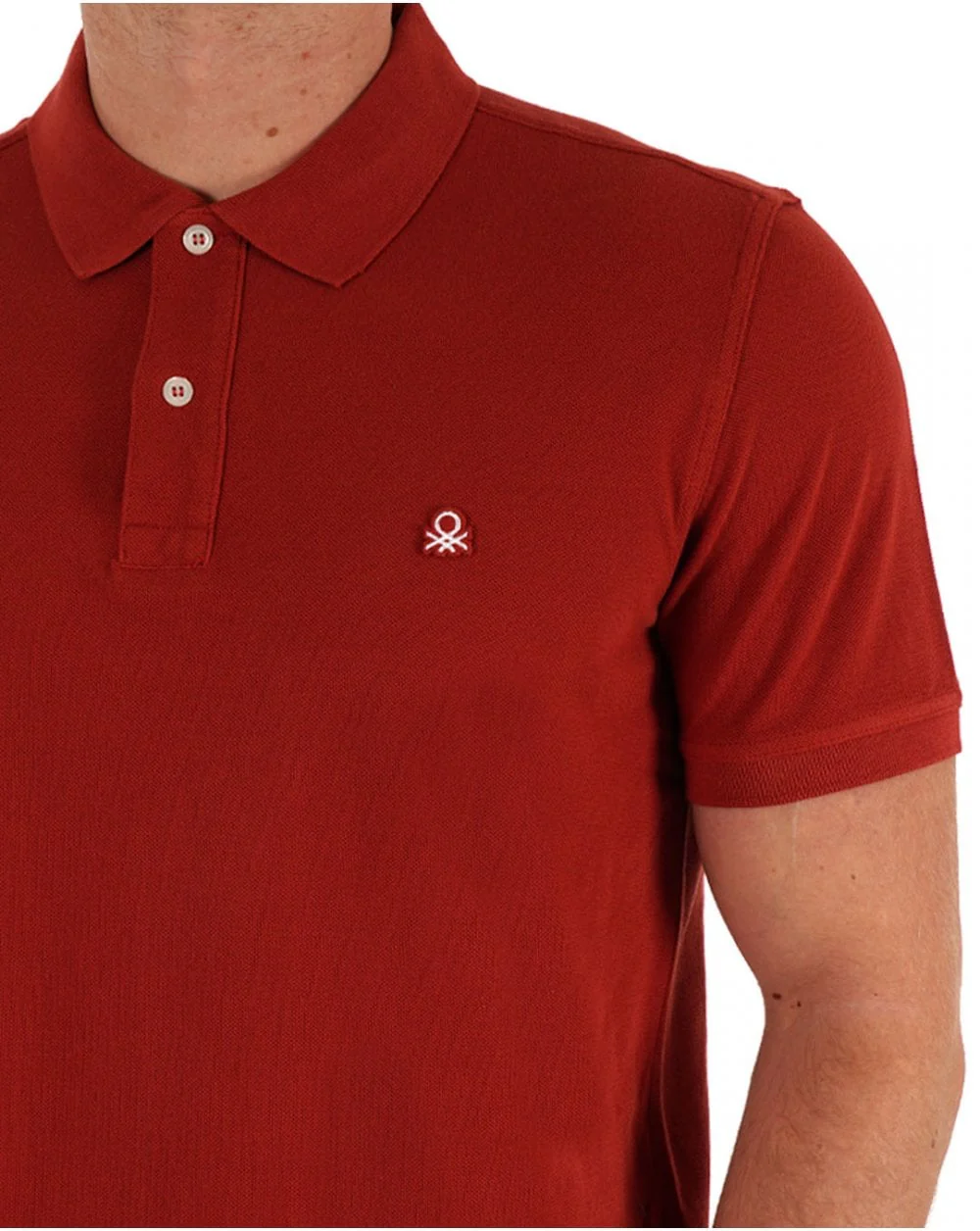 Benetton Polo Shirt Deep Red - Image 2