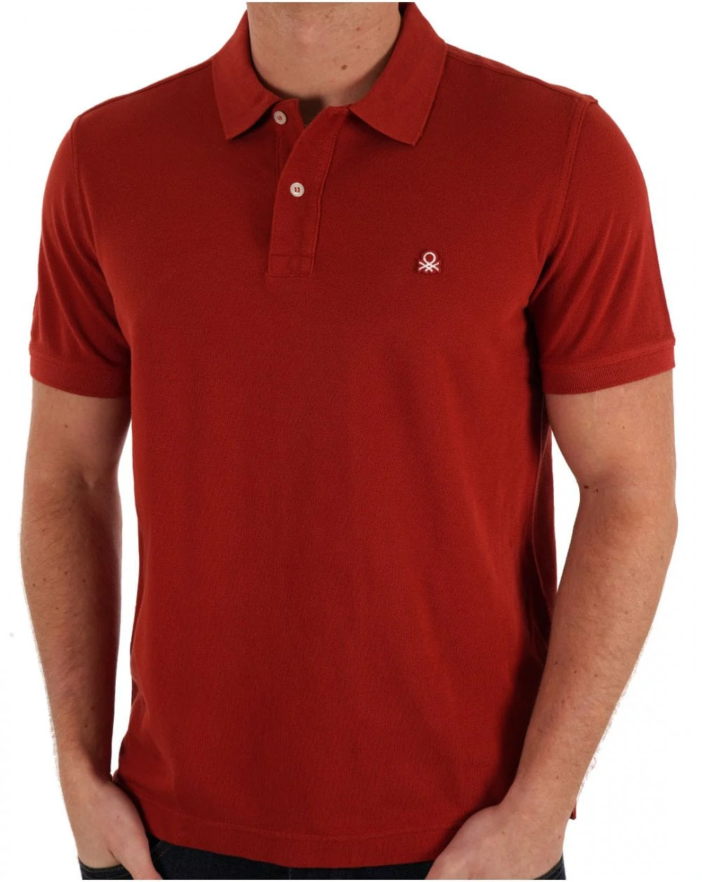 Benetton Polo Shirt Deep Red - Image 3