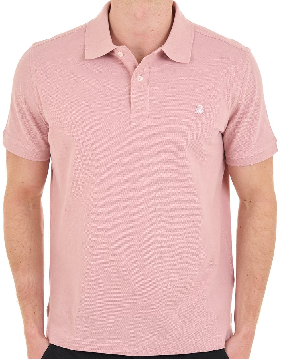 Benetton Polo Shirt Dusky Pink - Image 4