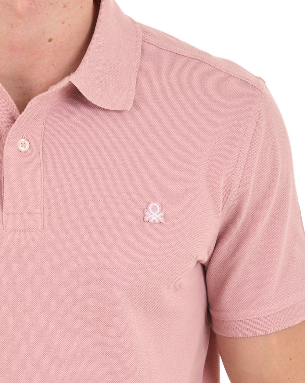 Benetton Polo Shirt Dusky Pink - Image 5
