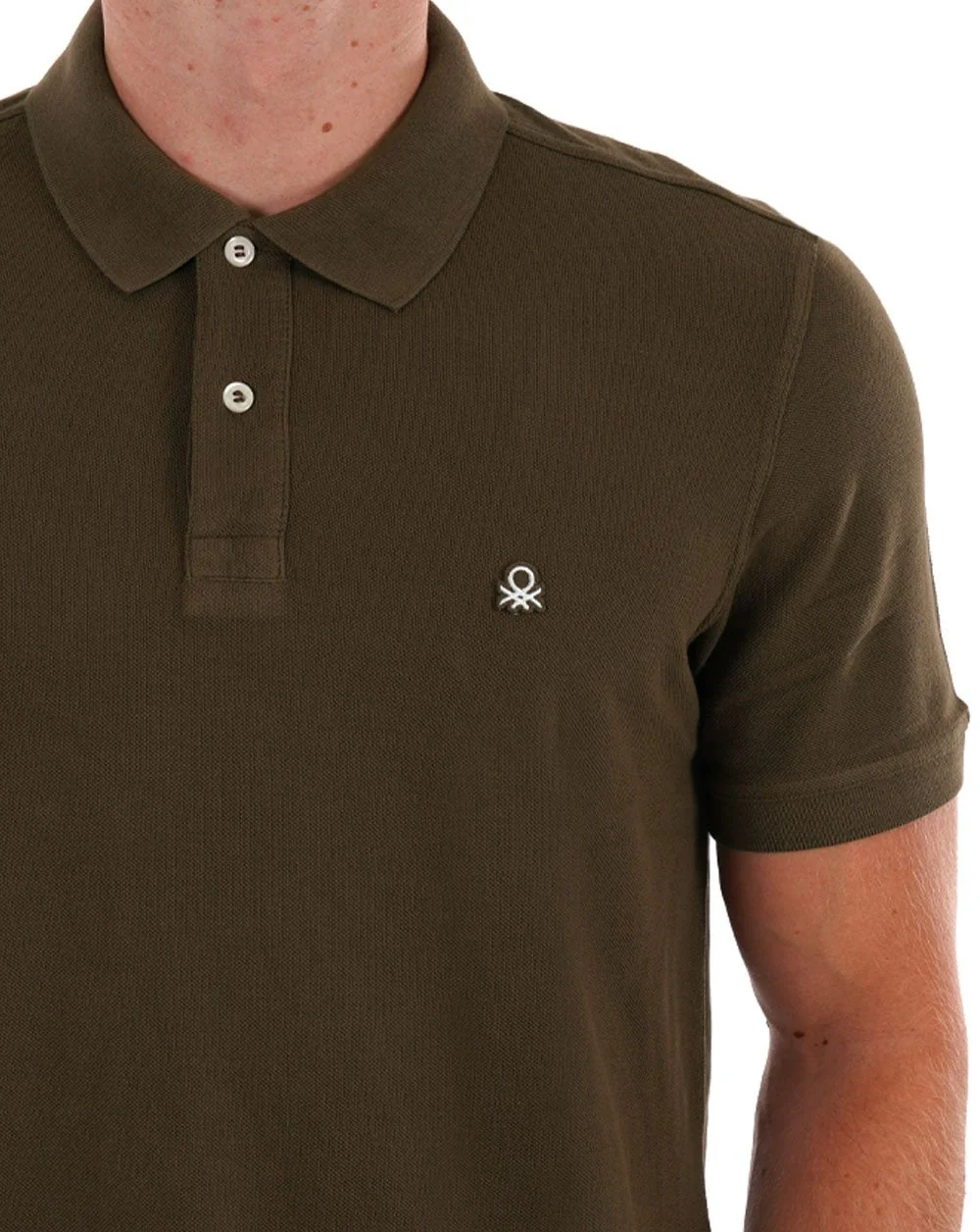Benetton Polo Shirt Khaki Brown - Image 2