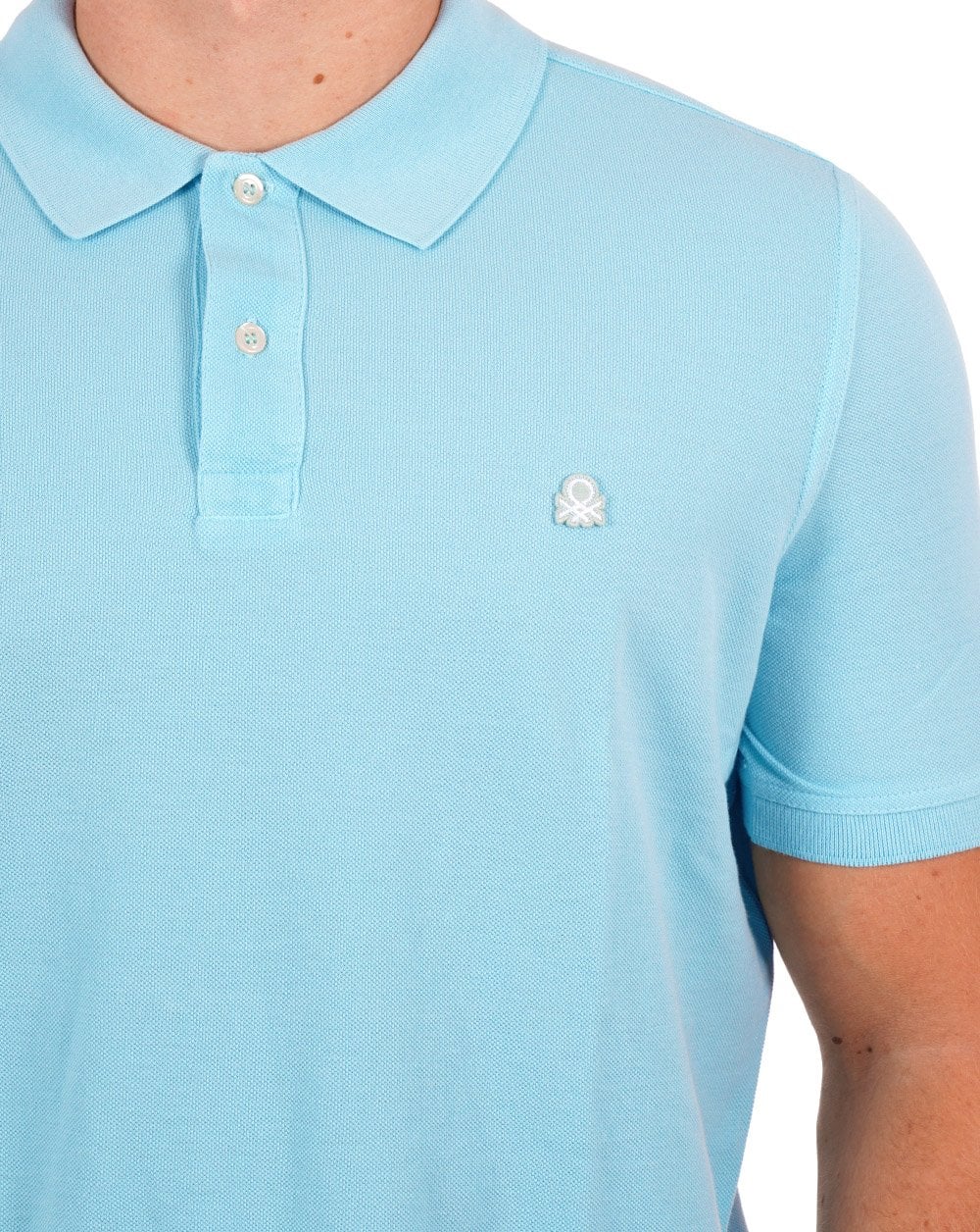 Benetton Polo Shirt Light Blue - Image 2