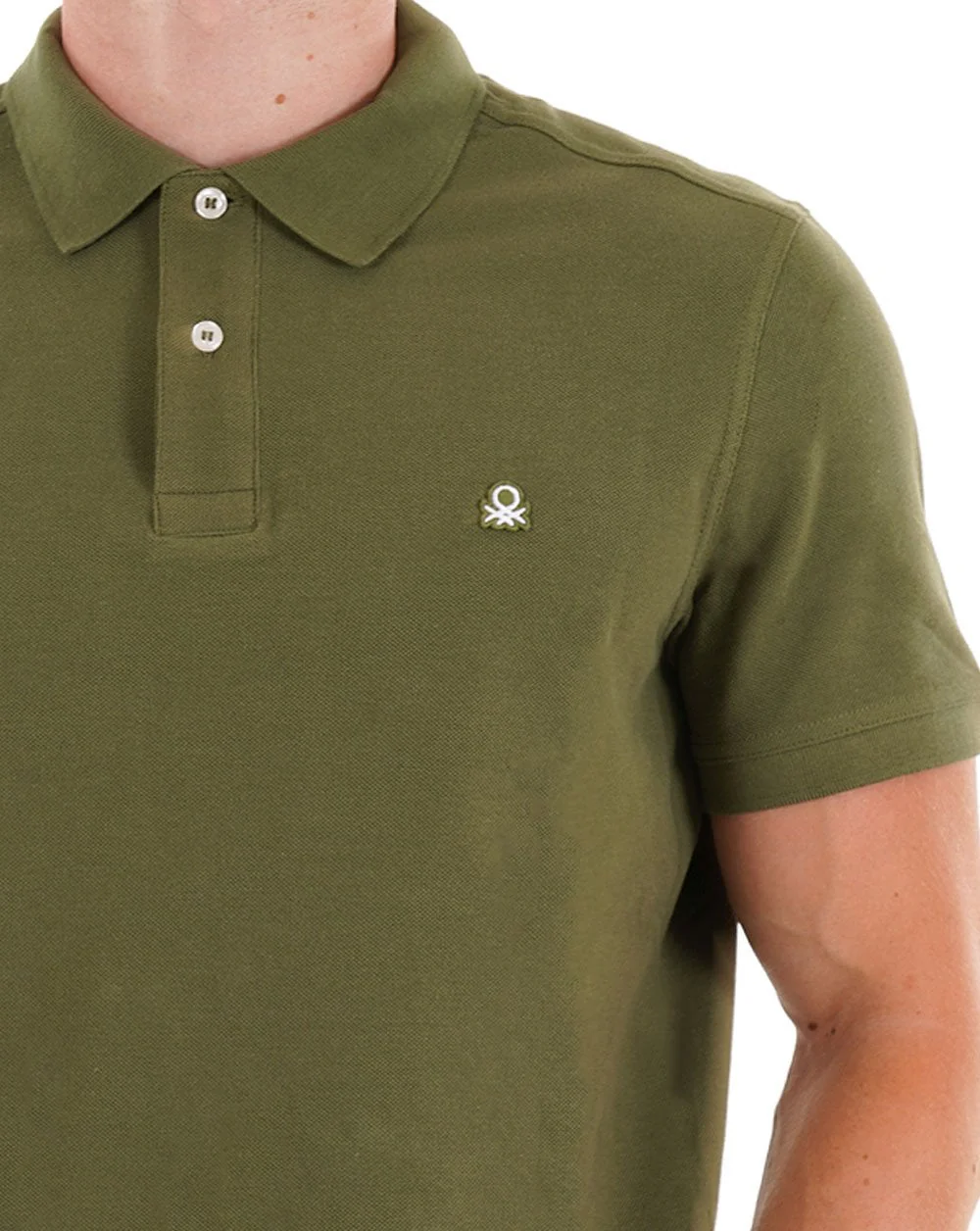 Benetton Polo Shirt Military Green - Image 2