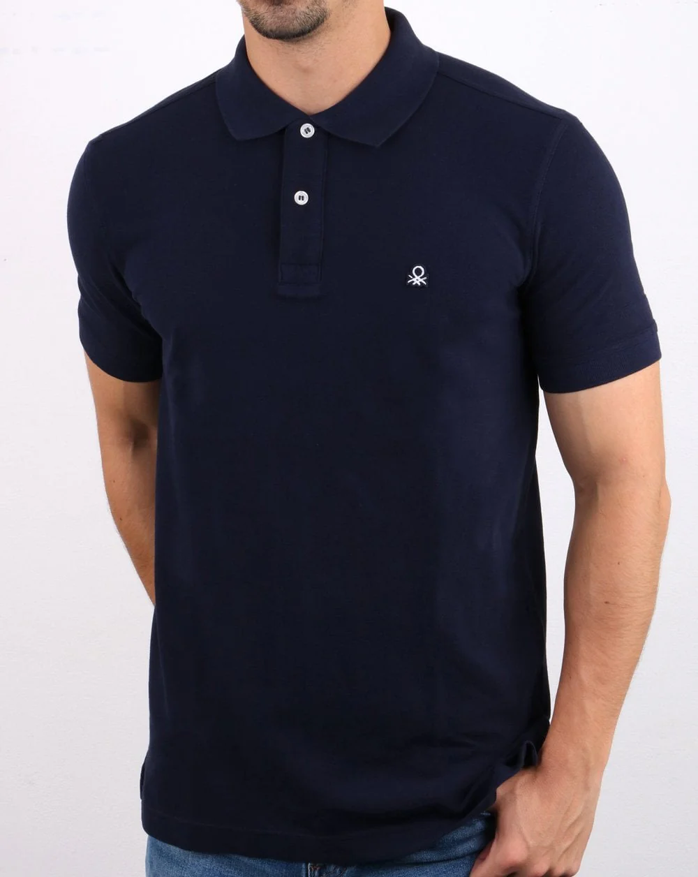 Benetton Polo Shirt Navy - Image 3