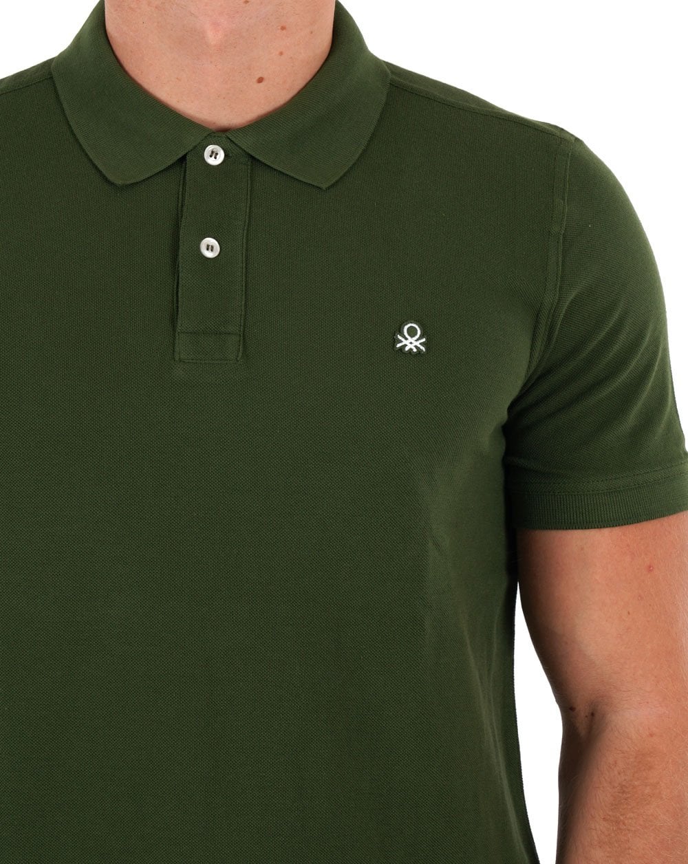 Benetton Polo Shirt Olive - Image 2