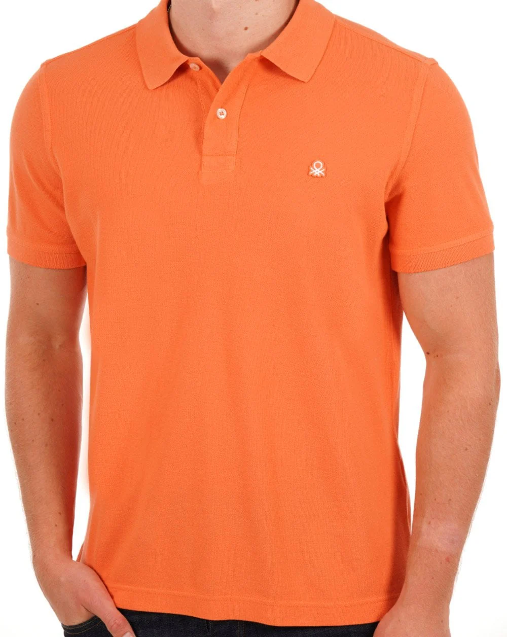 Benetton Polo Shirt Orange - Image 3