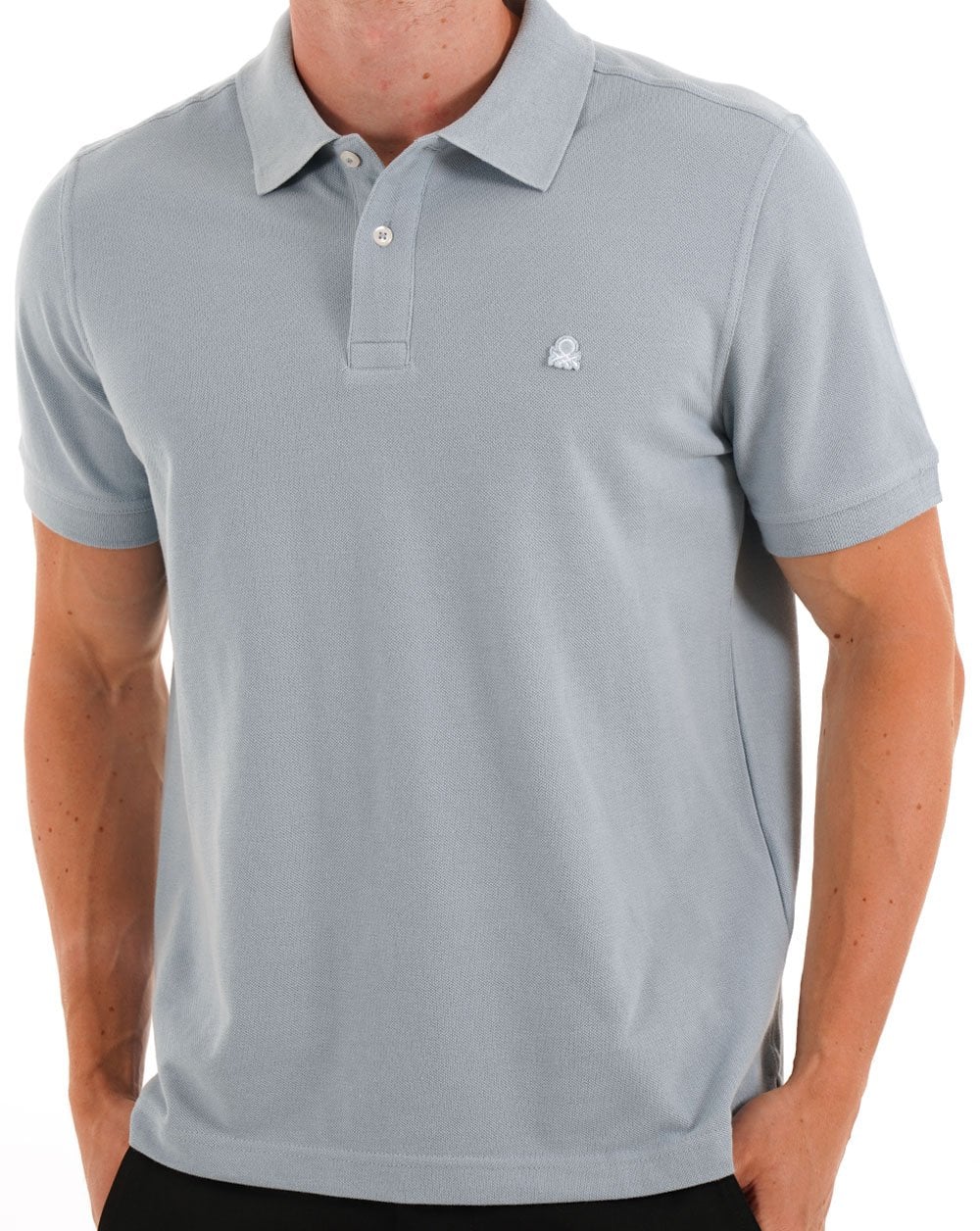 Benetton Polo Shirt Soft Blue - Image 3