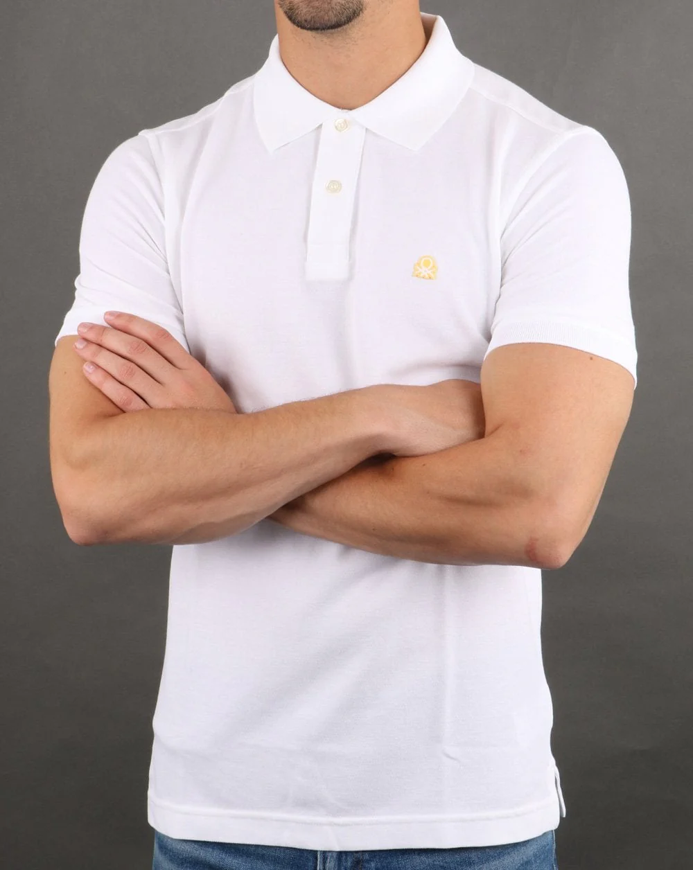 Benetton Polo Shirt White - Image 3