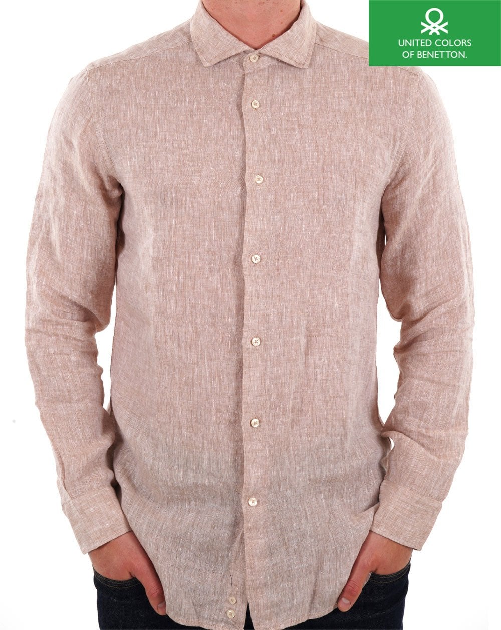 Benetton Pure Linen Shirt Natural