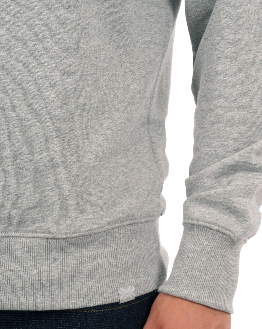 Benetton Quarter Zip Sweat Top Grey Marl - Image 3