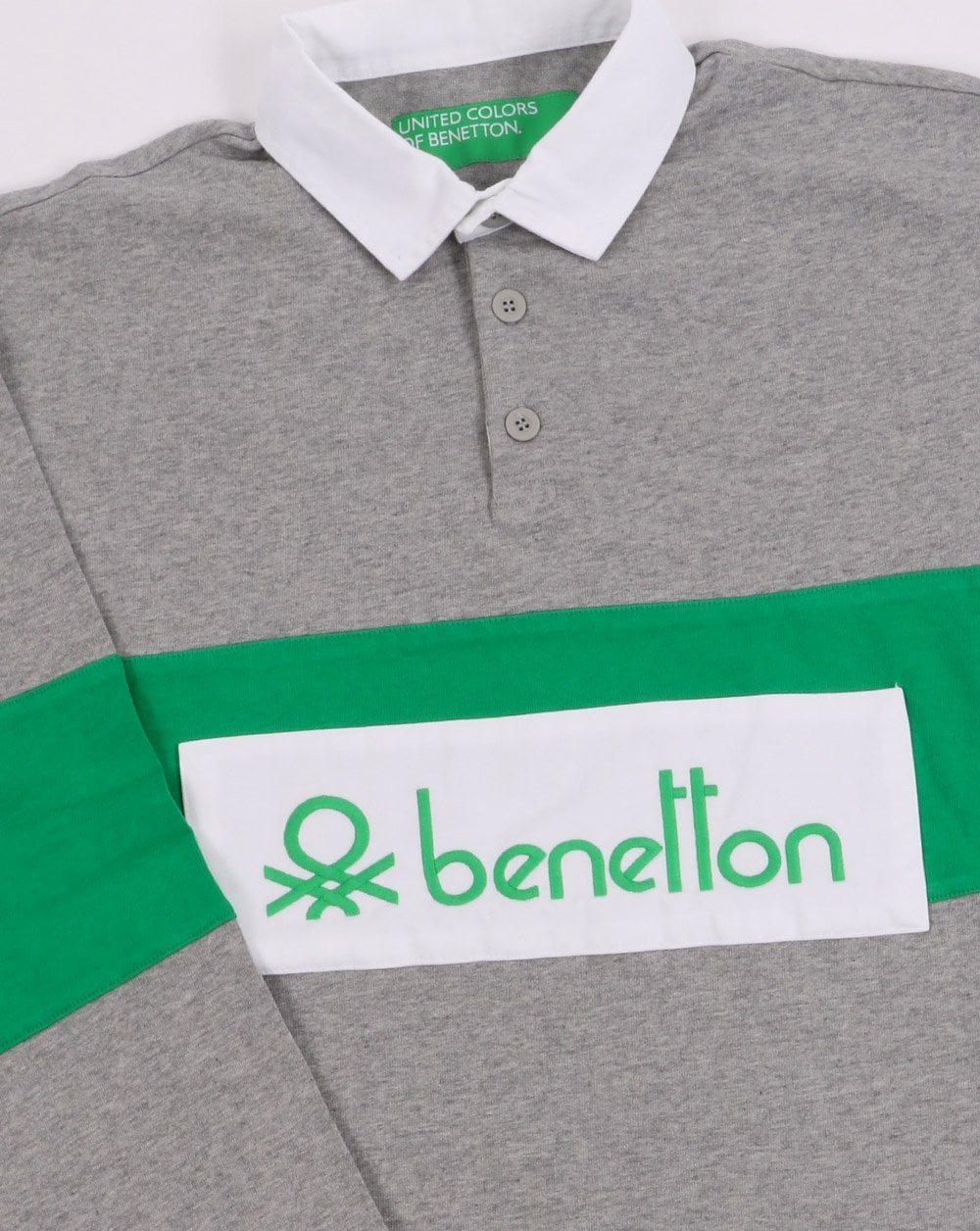 Benetton Rugby Shirt Grey - Image 4