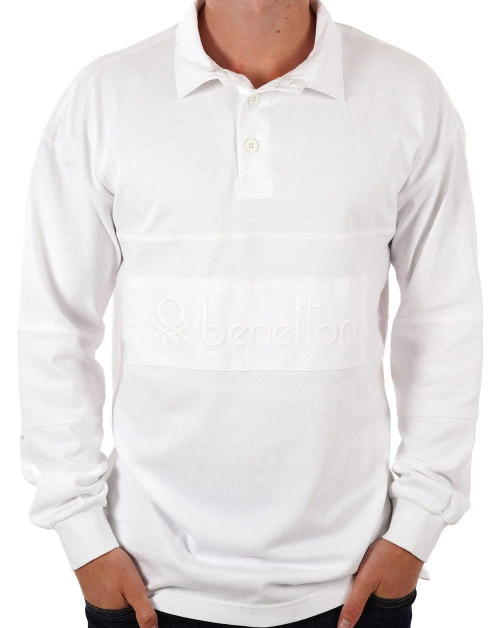 Benetton Rugby Shirt White - Image 2