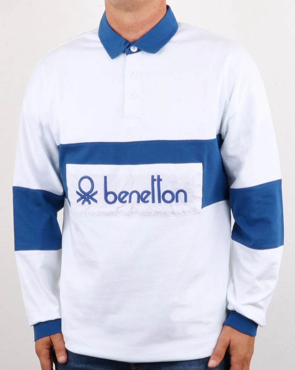 Benetton Rugby Shirt White/Blue