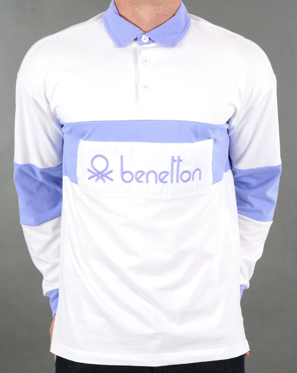 Benetton Rugby Shirt White/Lavender