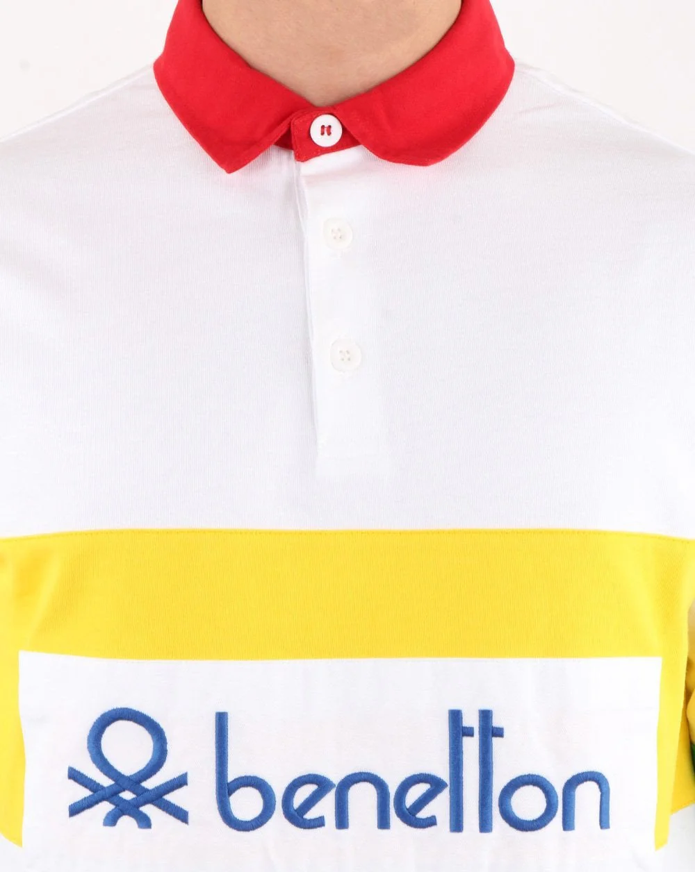 Benetton Rugby Shirt White/Multi - Image 3