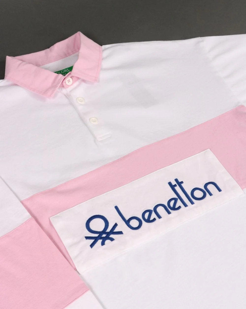 Benetton Rugby Shirt White/Pink - Image 2