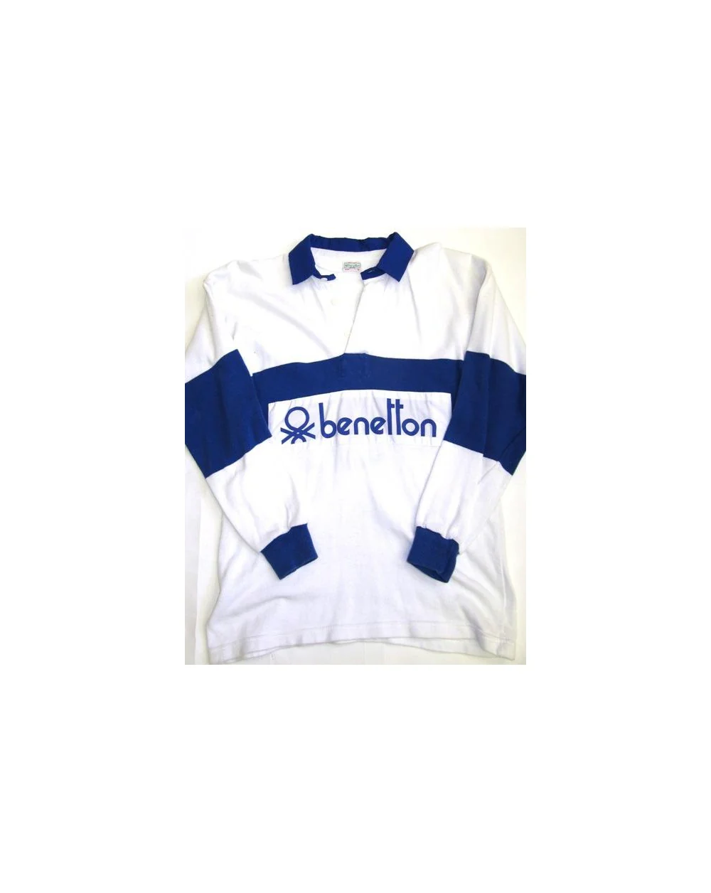 Benetton Rugby Vintage 80s Sweatshirt White/Navy