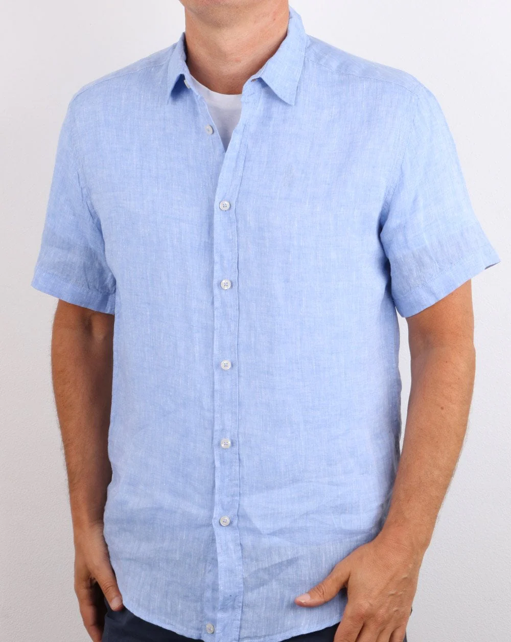 Benetton Short Sleeve Shirt Blue