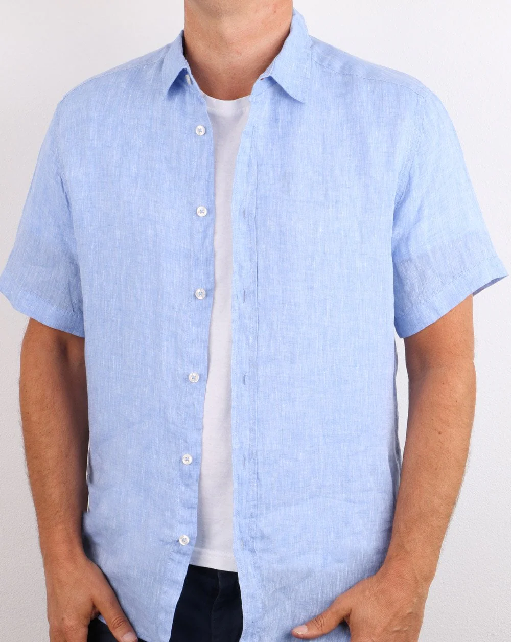 Benetton Short Sleeve Shirt Blue - Image 2