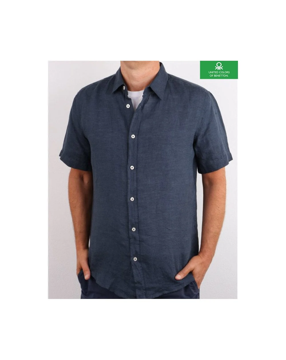 Benetton Short Sleeve Shirt Navy