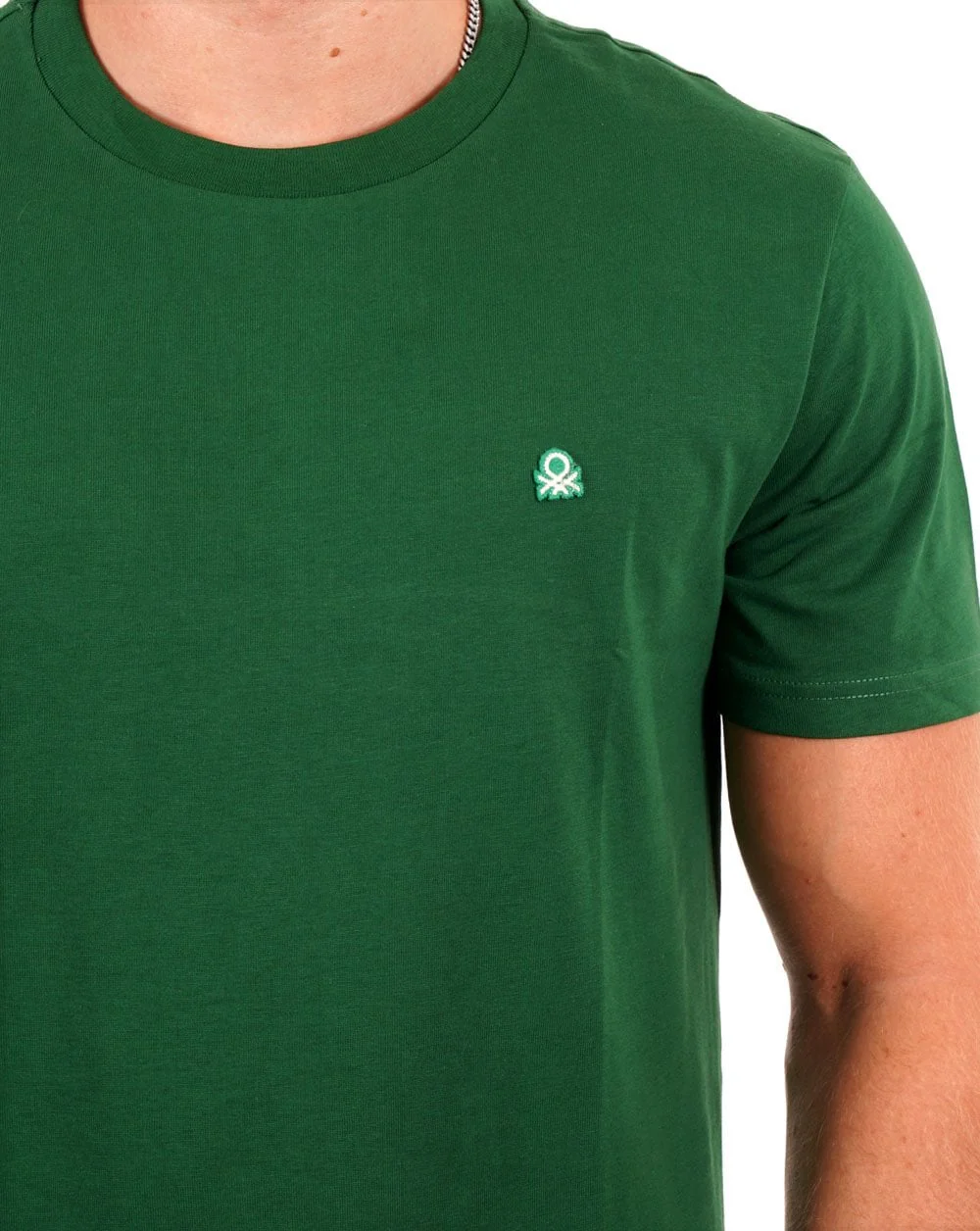 Benetton Small Logo T-shirt Dark Green - Image 2