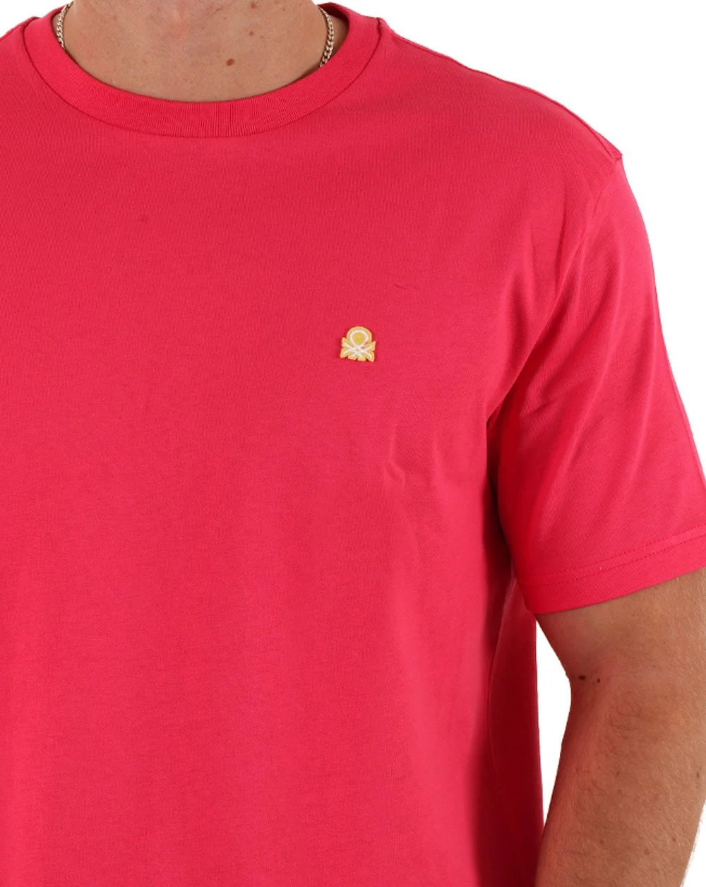 Benetton Small Logo T-shirt Deep Pink - Image 2