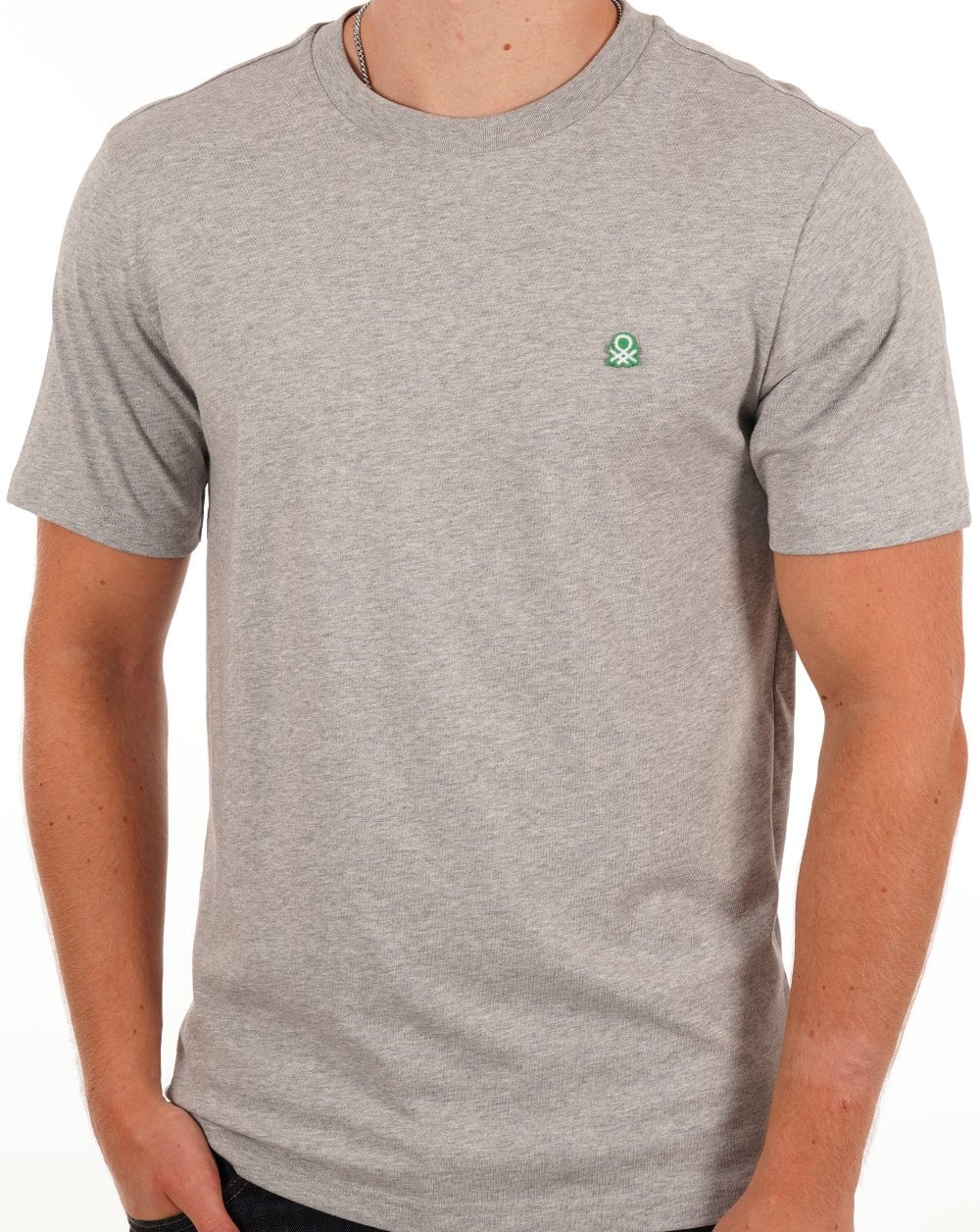 Benetton Small Logo T-shirt Grey - Image 3