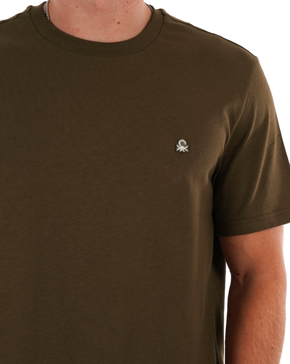 Benetton Small Logo T-shirt Khaki - Image 2