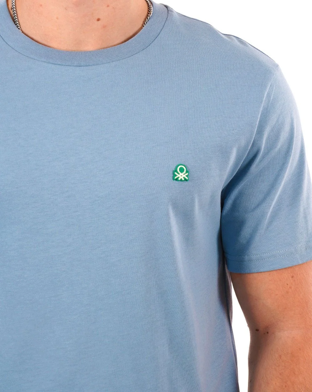 Benetton Small Logo T-shirt Sky Blue - Image 2