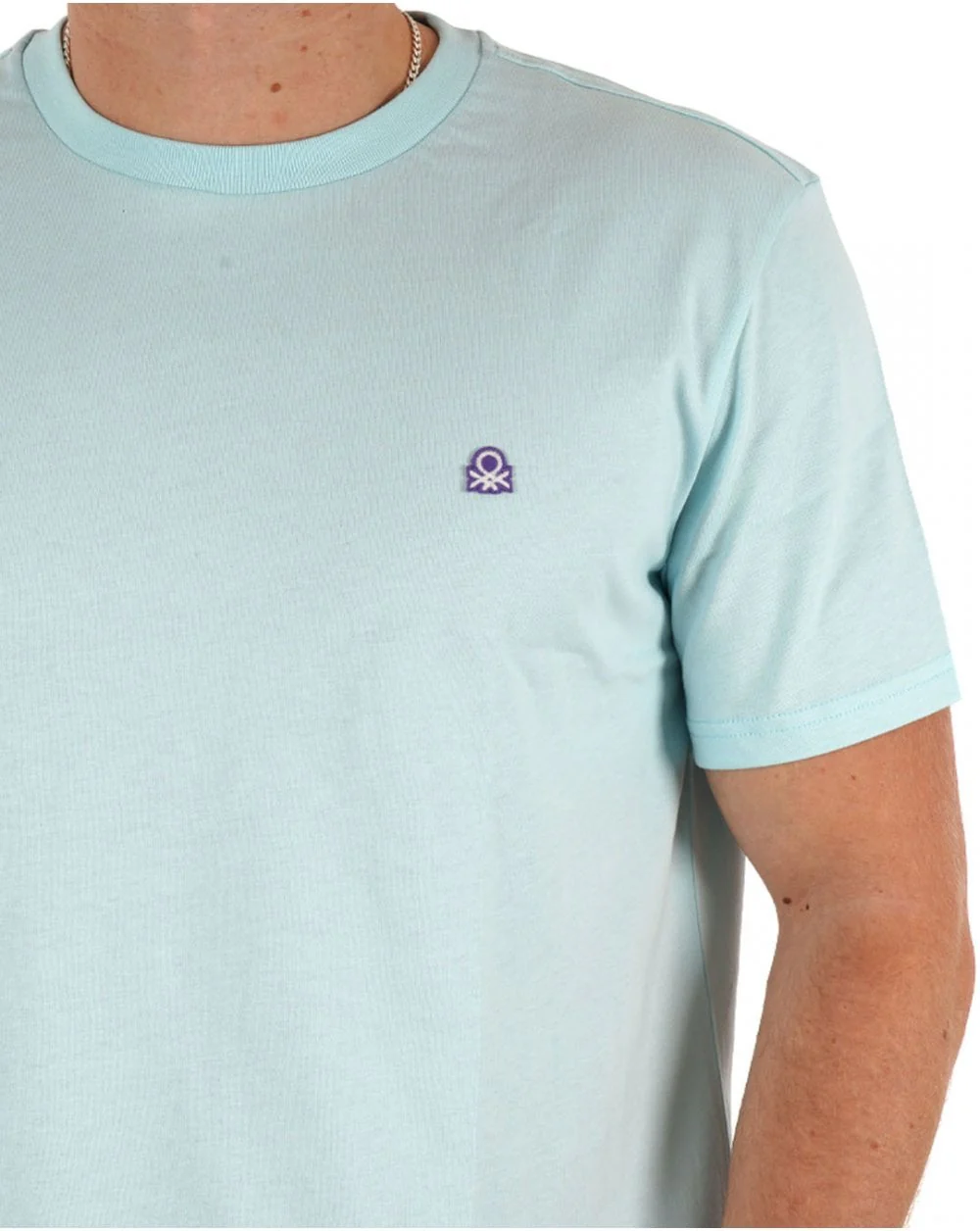 Benetton Small Logo T-shirt Sky/Purple - Image 2