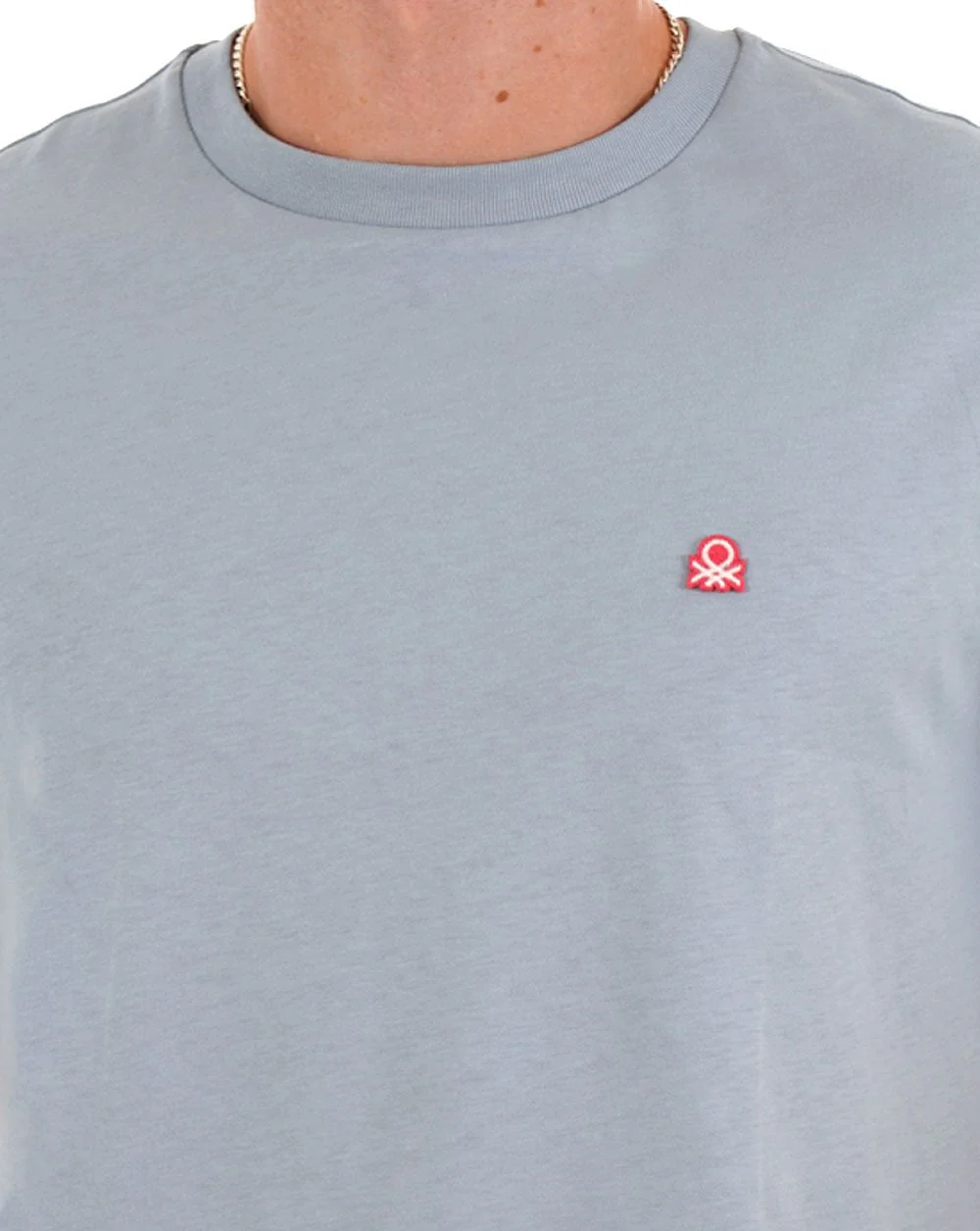 Benetton Small Logo T-shirt Soft Blue - Image 2