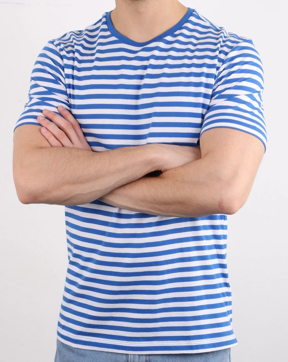 Benetton Stripe T-shirt Blue - Image 3