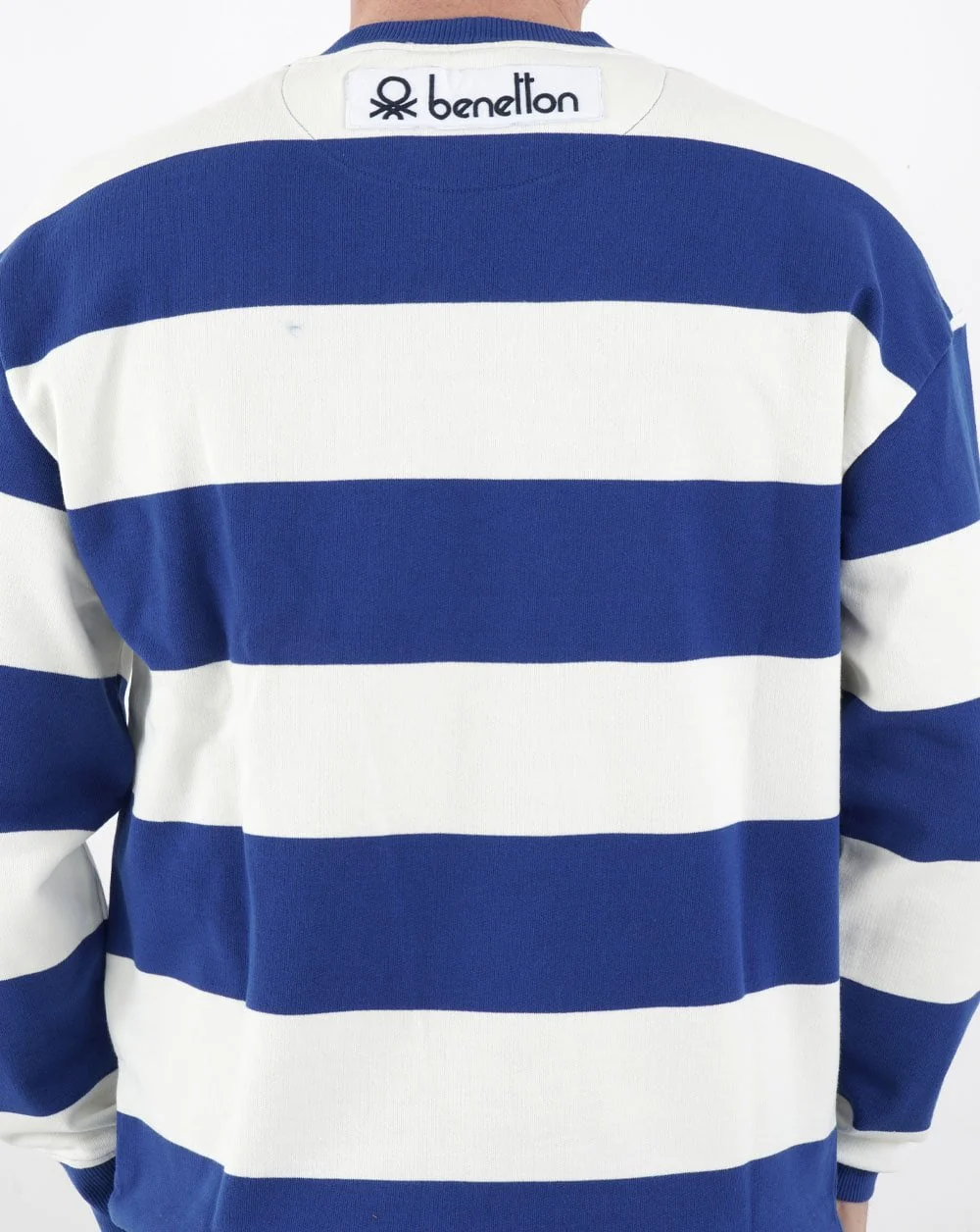 Benetton Striped Sweatshirt Blue - Image 3