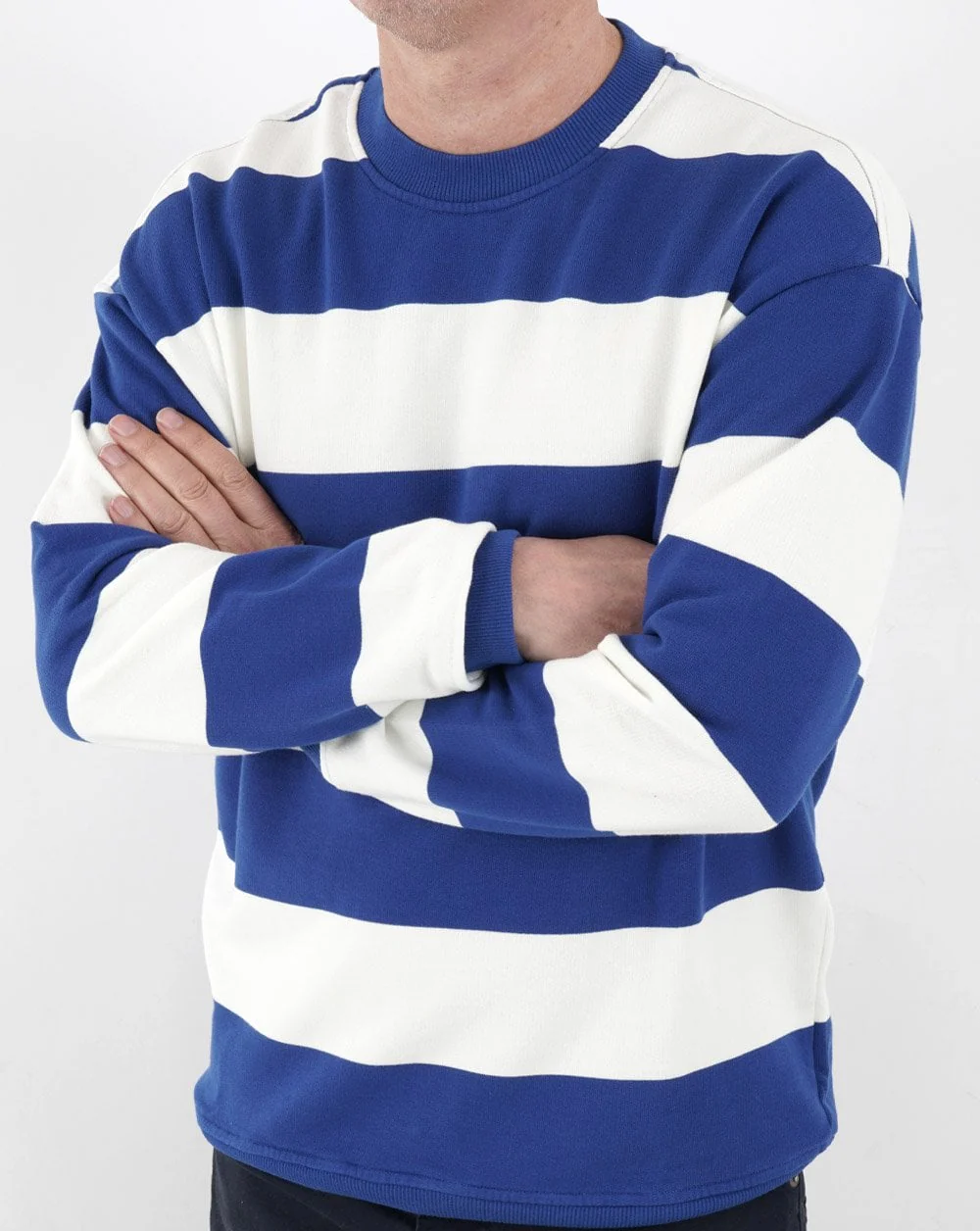 Benetton Striped Sweatshirt Blue - Image 4