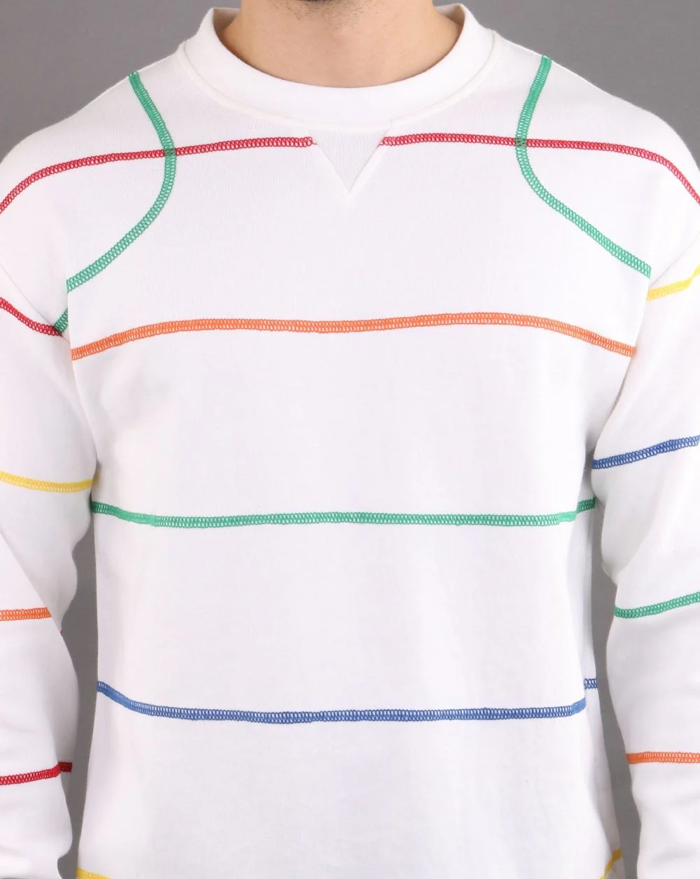 Benetton Striped Sweatshirt Off White - Image 6