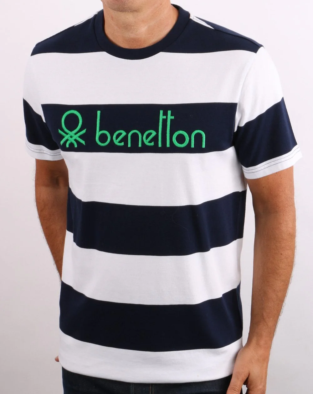 Benetton Striped T-shirt Navy/White - Image 3
