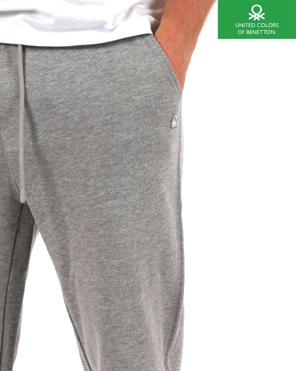 Benetton Sweat Joggers Light Grey Marl - Image 2