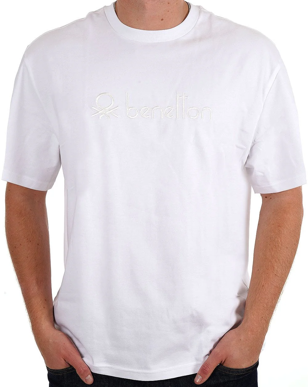 Benetton Tonal Logo T-shirt White - Image 2