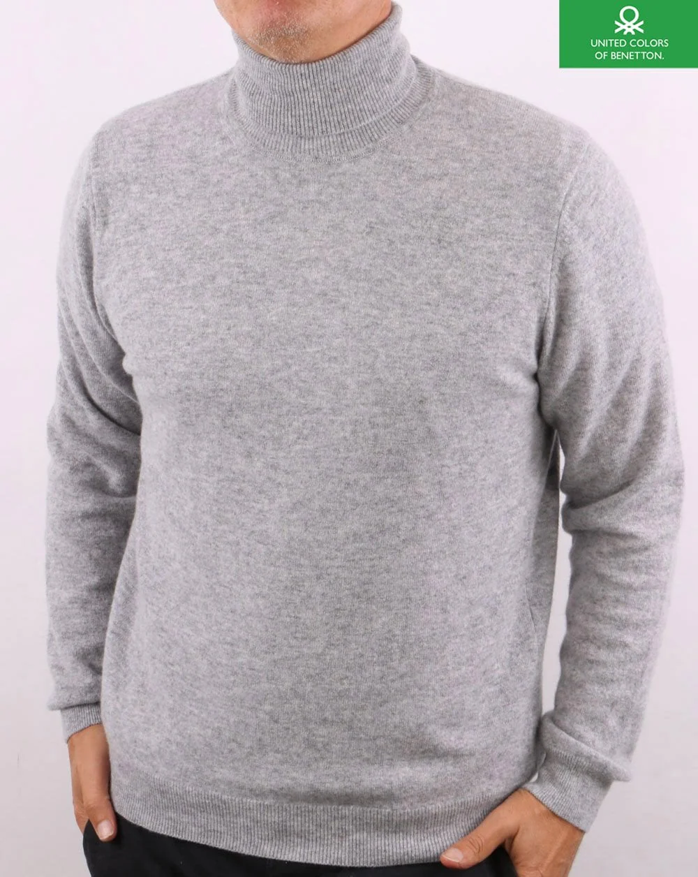 Benetton Turtle Neck Jumper Grey