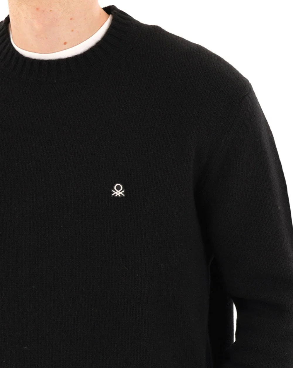Benetton Wool Blend Jumper Black - Image 2